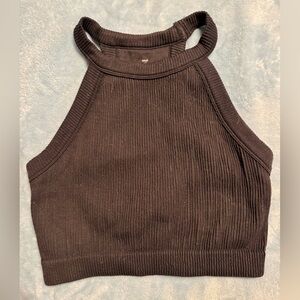 Aerie Black Ribbed Crop Top/ Bralette